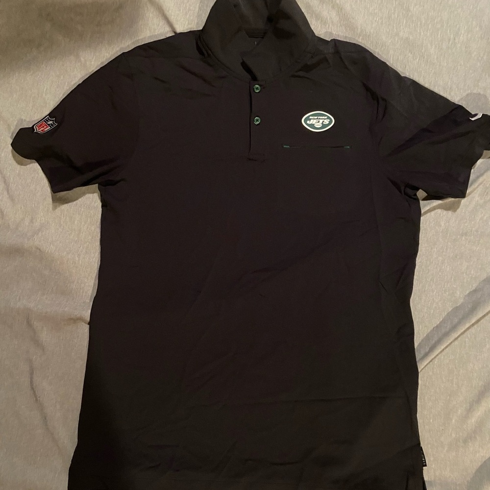 Men’s New York Jets Nike Dri-Fit On Field Polo Shirt Size Medium Black